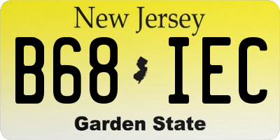 NJ license plate B68IEC