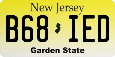 NJ license plate B68IED