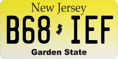 NJ license plate B68IEF