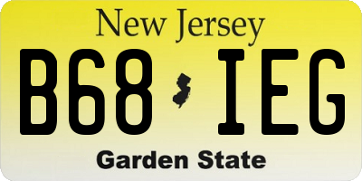 NJ license plate B68IEG