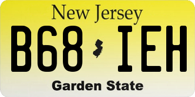 NJ license plate B68IEH