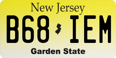NJ license plate B68IEM