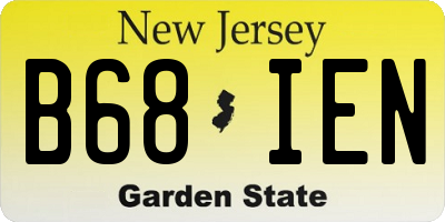 NJ license plate B68IEN