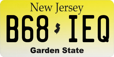 NJ license plate B68IEQ