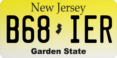 NJ license plate B68IER