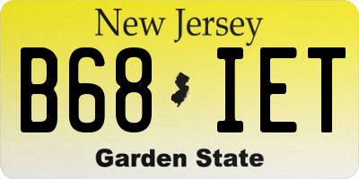 NJ license plate B68IET