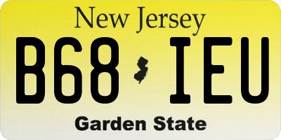 NJ license plate B68IEU