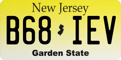 NJ license plate B68IEV