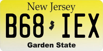 NJ license plate B68IEX