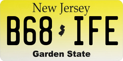 NJ license plate B68IFE