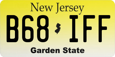 NJ license plate B68IFF