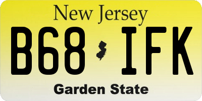 NJ license plate B68IFK