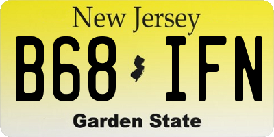 NJ license plate B68IFN