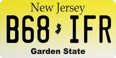 NJ license plate B68IFR