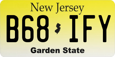 NJ license plate B68IFY