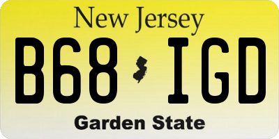 NJ license plate B68IGD
