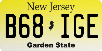 NJ license plate B68IGE