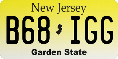 NJ license plate B68IGG