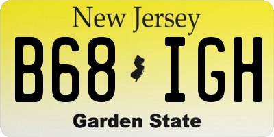 NJ license plate B68IGH