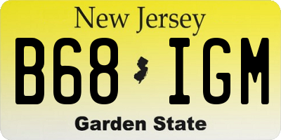 NJ license plate B68IGM