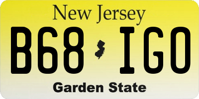 NJ license plate B68IGO