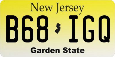 NJ license plate B68IGQ