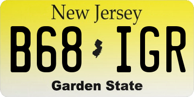NJ license plate B68IGR