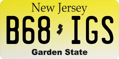 NJ license plate B68IGS