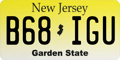 NJ license plate B68IGU