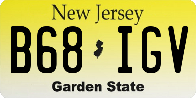 NJ license plate B68IGV