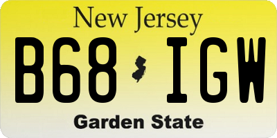 NJ license plate B68IGW