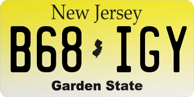 NJ license plate B68IGY