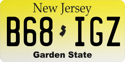 NJ license plate B68IGZ