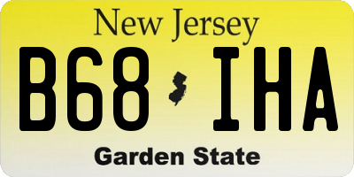 NJ license plate B68IHA