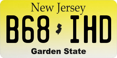 NJ license plate B68IHD