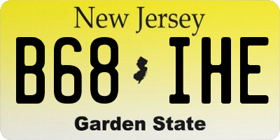 NJ license plate B68IHE