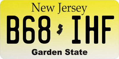NJ license plate B68IHF