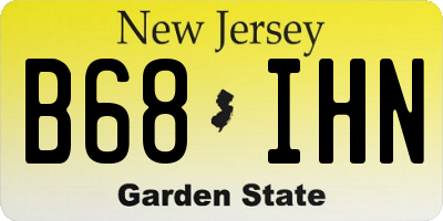 NJ license plate B68IHN