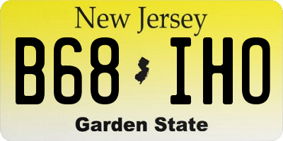 NJ license plate B68IHO