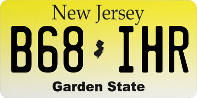 NJ license plate B68IHR