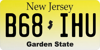 NJ license plate B68IHU