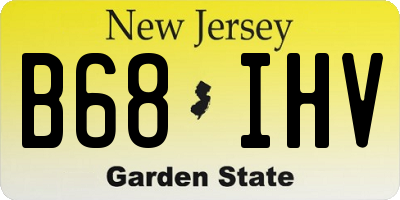 NJ license plate B68IHV