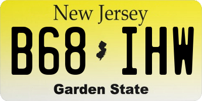 NJ license plate B68IHW