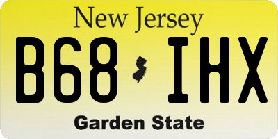 NJ license plate B68IHX