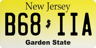 NJ license plate B68IIA