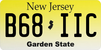 NJ license plate B68IIC