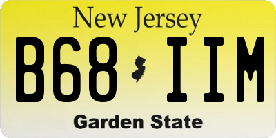 NJ license plate B68IIM