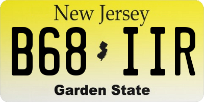 NJ license plate B68IIR