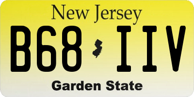 NJ license plate B68IIV