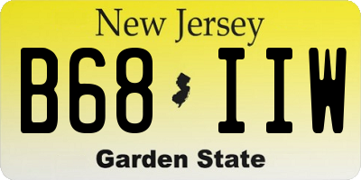 NJ license plate B68IIW
